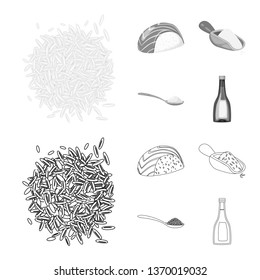 Vector design of crop and ecological logo. Collection of crop and cooking stock symbol for web.