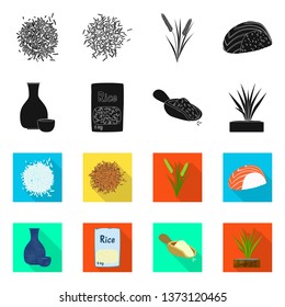 Vector design of crop and ecological logo. Set of crop and cooking stock vector illustration.