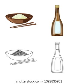Vector design of crop and ecological logo. Collection of crop and cooking stock symbol for web.