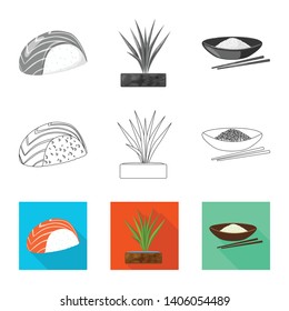 Vector design of crop and ecological logo. Collection of crop and cooking stock vector illustration.