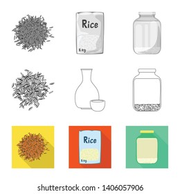 Vector design of crop and ecological logo. Set of crop and cooking vector icon for stock.