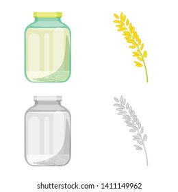 Vector design of crop and ecological logo. Set of crop and cooking stock symbol for web.