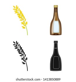 Vector design of crop and ecological logo. Set of crop and cooking stock vector illustration.