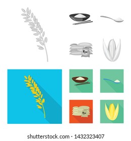 Vector design of crop and ecological logo. Collection of crop and cooking stock symbol for web.
