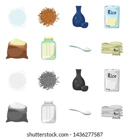 Vector design of crop and ecological logo. Set of crop and cooking vector icon for stock.