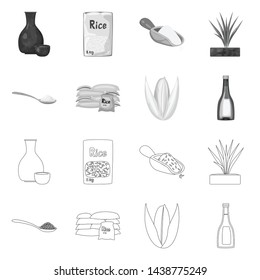 Vector design of crop and ecological logo. Set of crop and cooking stock vector illustration.