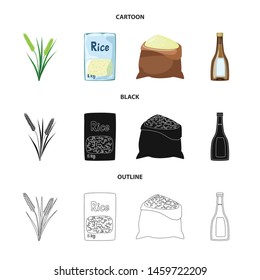 Vector design of crop and ecological logo. Set of crop and cooking vector icon for stock.