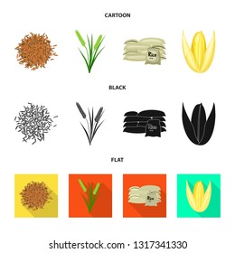Vector design of crop and ecological sign. Set of crop and cooking stock vector illustration.