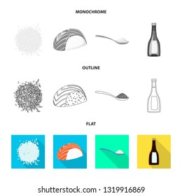 Vector design of crop and ecological sign. Set of crop and cooking stock symbol for web.