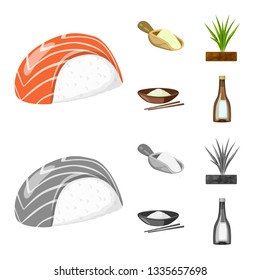 Vector design of crop and ecological sign. Collection of crop and cooking vector icon for stock.