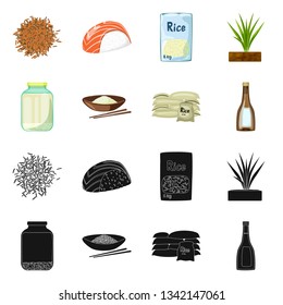 Vector design of crop and ecological sign. Set of crop and cooking vector icon for stock.