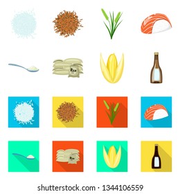 Vector design of crop and ecological sign. Collection of crop and cooking vector icon for stock.