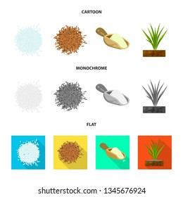 Vector design of crop and ecological sign. Set of crop and cooking stock symbol for web.