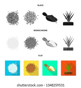 Vector design of crop and ecological sign. Set of crop and cooking stock vector illustration.
