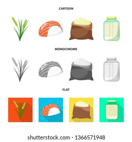 Vector design of crop and ecological sign. Set of crop and cooking vector icon for stock.