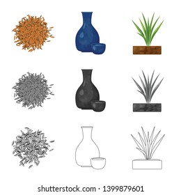 Vector design of crop and ecological sign. Set of crop and cooking vector icon for stock.
