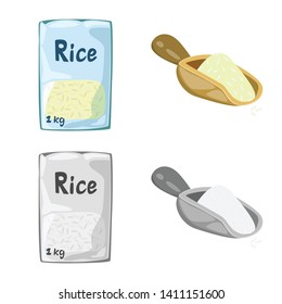 Vector design of crop and ecological sign. Set of crop and cooking stock vector illustration.