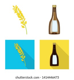 Vector design of crop and ecological sign. Set of crop and cooking vector icon for stock.