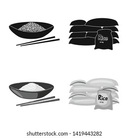 Vector design of crop and ecological sign. Set of crop and cooking vector icon for stock.