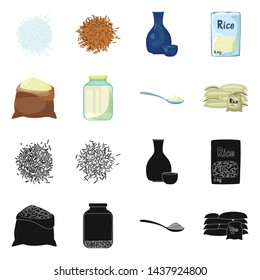 Vector design of crop and ecological sign. Set of crop and cooking vector icon for stock.
