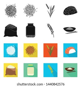 Vector design of crop and ecological sign. Collection of crop and cooking stock vector illustration.