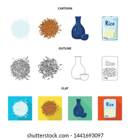 Vector design of crop and ecological sign. Collection of crop and cooking stock vector illustration.