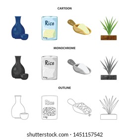 Vector design of crop and ecological sign. Set of crop and cooking vector icon for stock.