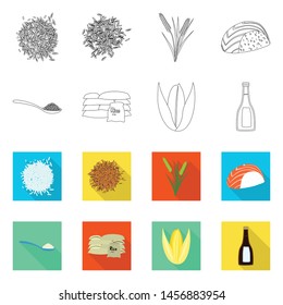 Vector design of crop and ecological sign. Set of crop and cooking vector icon for stock.