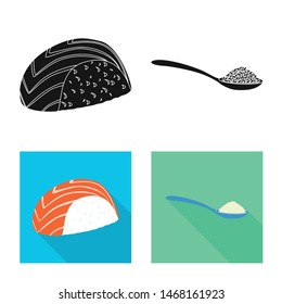 Vector design of crop and ecological sign. Collection of crop and cooking stock vector illustration.