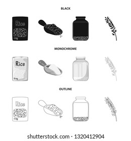 Vector design of crop and ecological symbol. Collection of crop and cooking stock vector illustration.