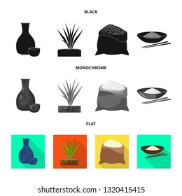 Vector design of crop and ecological symbol. Set of crop and cooking stock vector illustration.