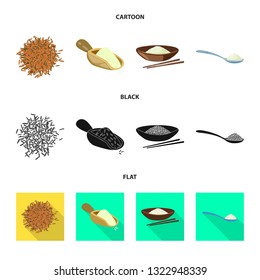 Vector design of crop and ecological symbol. Set of crop and cooking stock symbol for web.