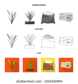 Vector design of crop and ecological symbol. Set of crop and cooking stock symbol for web.