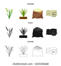 Vector design of crop and ecological symbol. Collection of crop and cooking stock symbol for web.