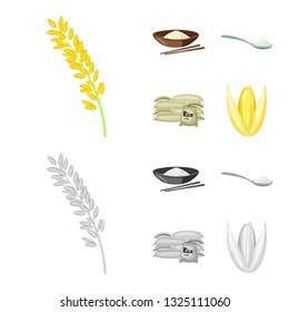 Vector design of crop and ecological symbol. Collection of crop and cooking stock symbol for web.