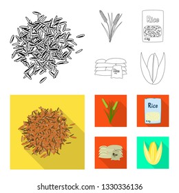 Vector design of crop and ecological symbol. Set of crop and cooking vector icon for stock.