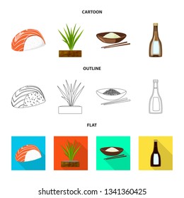 Vector design of crop and ecological symbol. Collection of crop and cooking stock vector illustration.