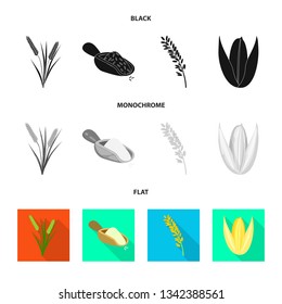 Vector design of crop and ecological symbol. Set of crop and cooking vector icon for stock.