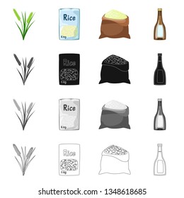 Vector design of crop and ecological symbol. Set of crop and cooking stock symbol for web.