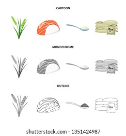 Vector design of crop and ecological symbol. Collection of crop and cooking vector icon for stock.