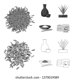 Vector design of crop and ecological symbol. Set of crop and cooking stock symbol for web.