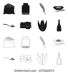 Vector design of crop and ecological symbol. Set of crop and cooking vector icon for stock.