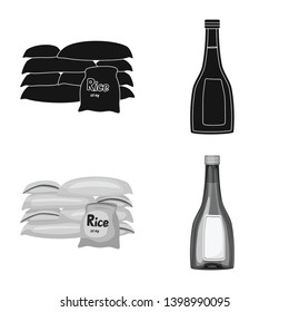 Vector design of crop and ecological symbol. Collection of crop and cooking vector icon for stock.