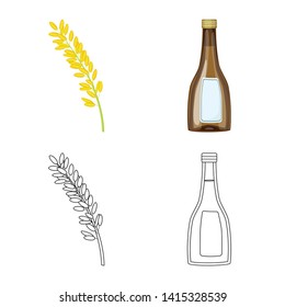 Vector design of crop and ecological symbol. Set of crop and cooking stock vector illustration.