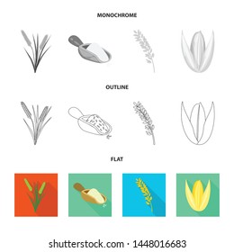 Vector design of crop and ecological symbol. Set of crop and cooking vector icon for stock.