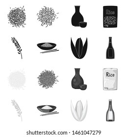 Vector design of crop and ecological symbol. Collection of crop and cooking stock symbol for web.