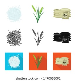 Vector design of crop and ecological symbol. Collection of crop and cooking stock symbol for web.