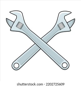 vector design of cross wrench , flat design of cross wrench