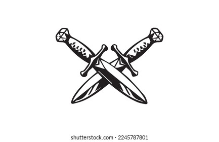 Diseño de vectores con cuchillos cruzados.