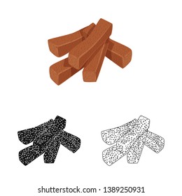 Vector design of croutons  and bread symbol. Set of croutons  and crackers  stock symbol for web.